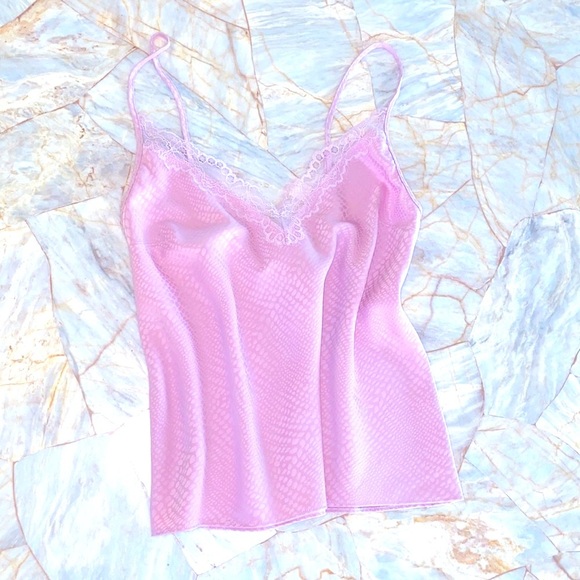 2 Pc Very Sexy Pink Lace Sleep Set Satin Silky Lounge: Top Short XSmall - Picture 11 of 12